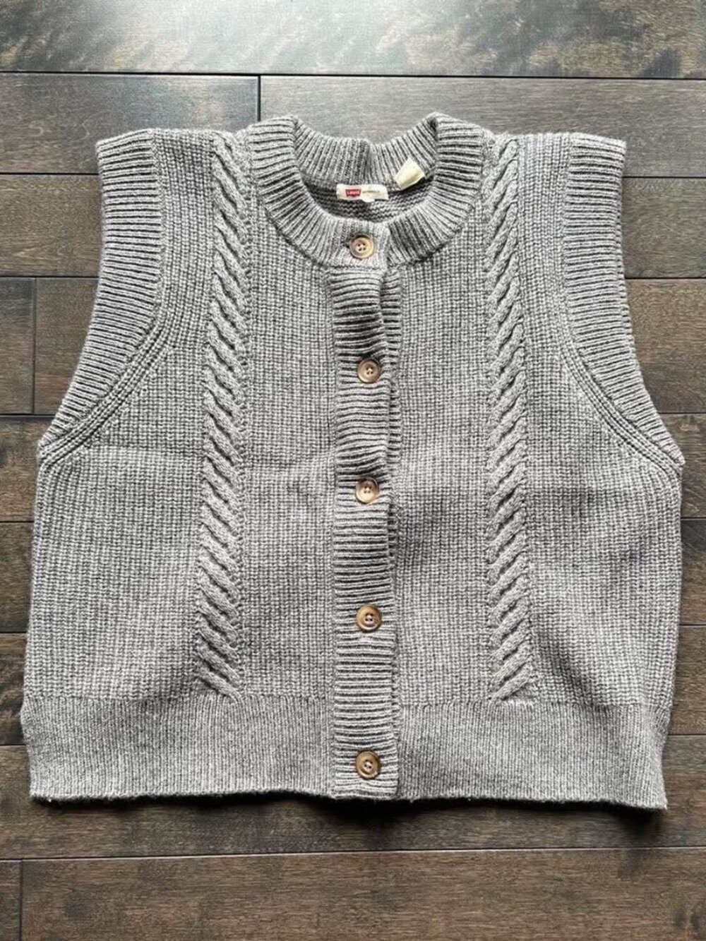 Levi's Ines Cable Sweater Vest - NEW - Picture 5 of 6